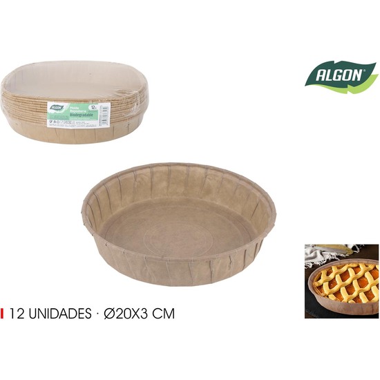 SET-12 MOLDES HORNO PAPEL 20X3.3CM ALGON image 0