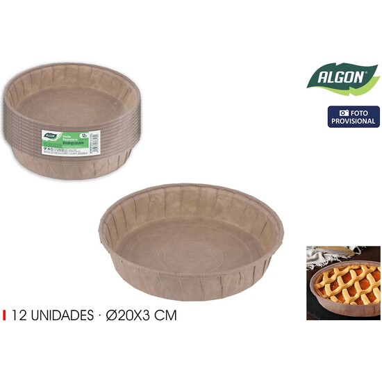 SET-12 MOLDES HORNO PAPEL 20X3.3CM ALGON image 1