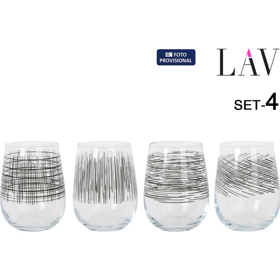 SET 4 VASOS 475CC GAIA BL.LINES image 0