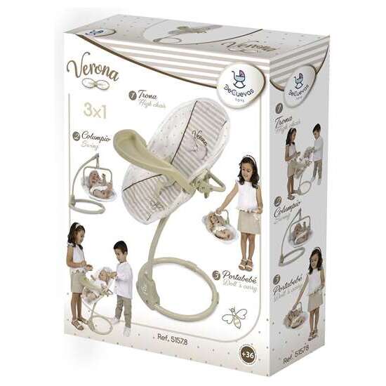 TRONA COLUMPIO 3 X 1 - PARA MUÑECAS DE HASTA 50 CM. VERONA 30X31X60 CM image 0
