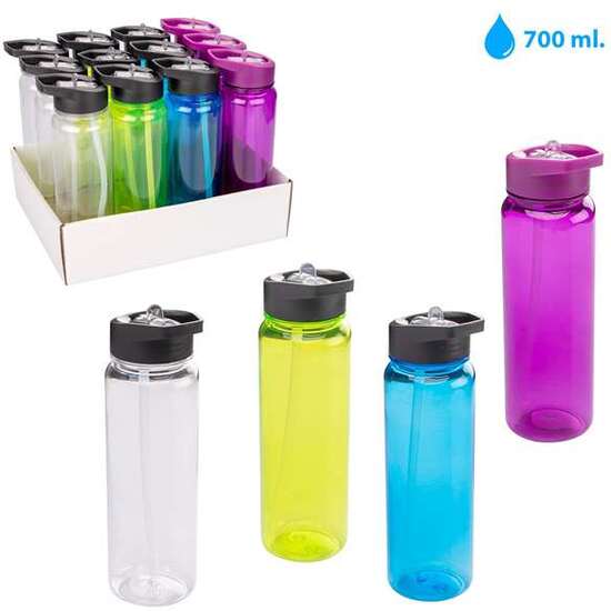 BOTELLA PLASTICO AGUA 700 ML. - MODELOS SURTIDOS image 0