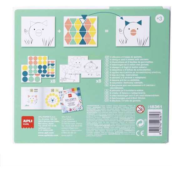 JUEGO DE PEGATINAS GOMETS GEOMETRICOS ANIMALES ¡TAMBIÉN PUEDES CREAR TUS PROPIOS DIBUJOS! image 1