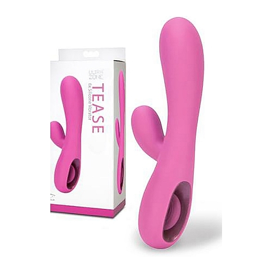 ULTRAZONE TEASE 6X RABBIT STYLE SILICONE VIBE - PINK image 1