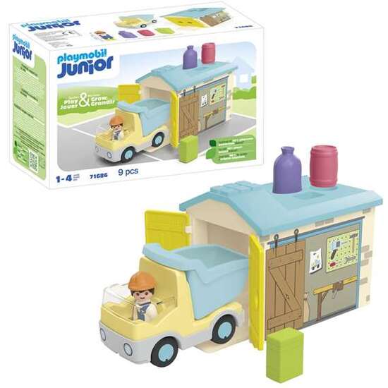 CAMIÓN CON GARAJE PLAYMOBIL JUNIOR. image 0
