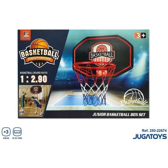 CANASTA BALONCESTO PLÁSTICO Y ARO DE HIERRO, 32 CM DIÁMETRO, 60X40CM image 1