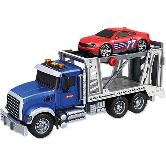 CAMION PORTACOCHE, INCLUYE COCHE, CON LUCES Y SONIDOS 38X14X21CM image 0