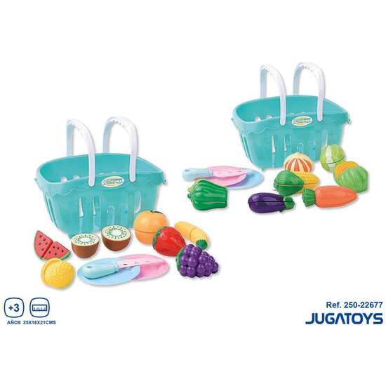 CESTA FRUTAS Y VERDURAS PARTIDAS 25X16X21CM - MODELOS SURTIDOS image 1