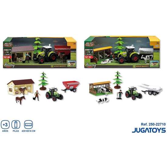 GRANJA CON ANIMALES Y TRACTOR CON LUCES Y SONIDOS 42X18X16CM - MODELOS SURTIDOS image 1