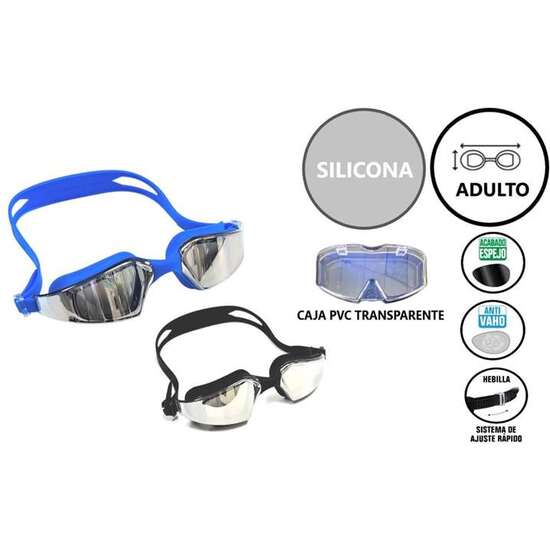 GAFAS NATACIÓN   SILICONA   CON LENTE DE PC POLARIZADA EFECTO METALIZADO   - MODELOS SURTIDOS image 0