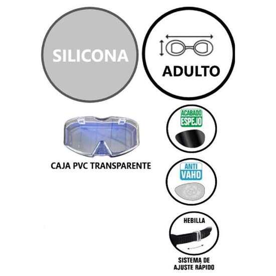GAFAS NATACIÓN   SILICONA   CON LENTE DE PC POLARIZADA EFECTO METALIZADO   - MODELOS SURTIDOS image 1