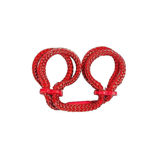 JAPANESE SILK LOVE ROPE ANKLE CUFFS - RED image 0