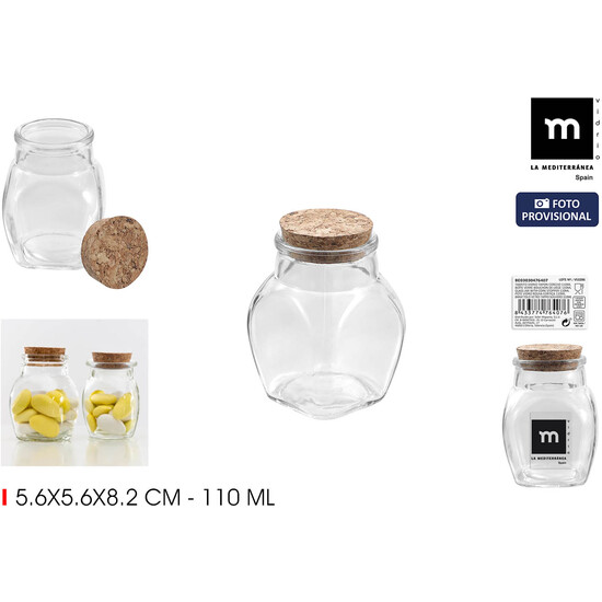 TARRITO VIDRIO TAPON CORCHO 110ML LA MEDITERRANEA image 0