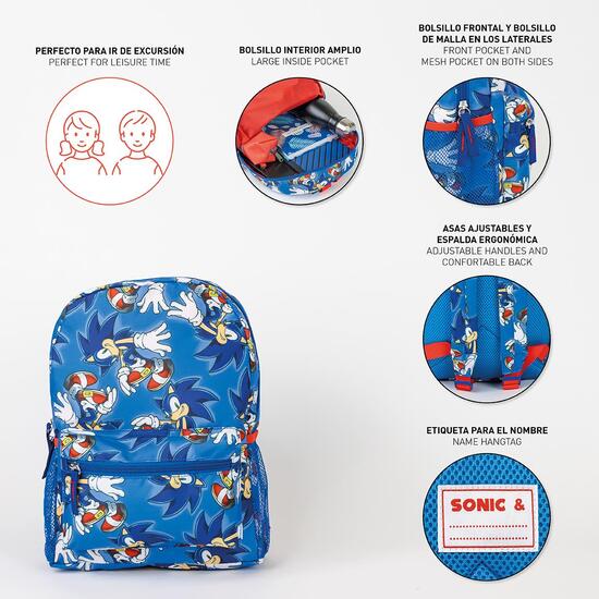 MOCHILA INFANTIL TIEMPO LIBRE ESTAMPADO SONIC image 3