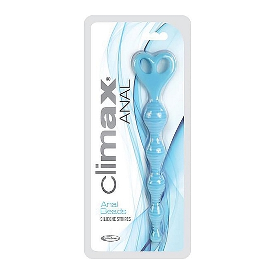 CLIMAX ANAL - ANAL BEADS SILICONE STRIPES - BLUE image 1