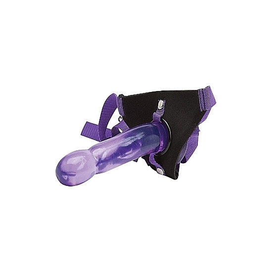 CLIMAX STRAP-ON ICE DONG AND HARNESS SET PURPLE image 0