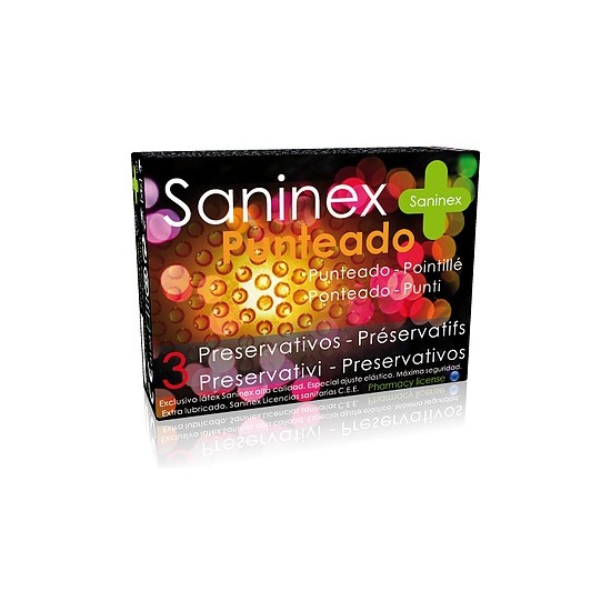 SANINEX CONDOMS 3 UDS PUNTEADO - DOTTED image 0