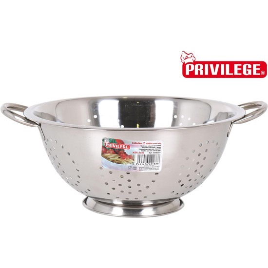 STEEL INOX COLANDER 2 HANDLES 28,5CM  image 0