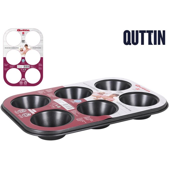 6 CUP MUFFIN PAN 26.5X18.5X3CM/0.5M QUTTIN image 0