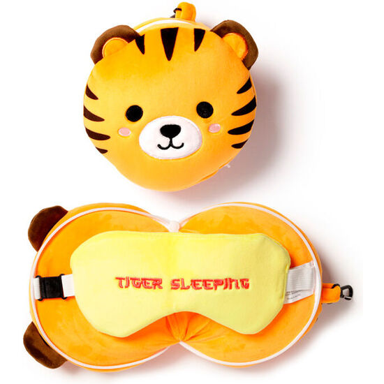 ALMOHADA VIAJE ANTIFAZ TIGRE ADORAMALS RELAXEAZZZ image 0