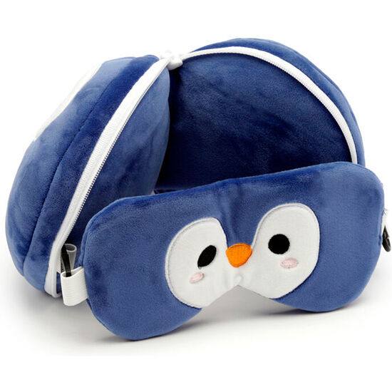 ALMOHADA VIAJE ANTIFAZ PINGÜINO ADORAMALS RELAXEAZZZ image 1