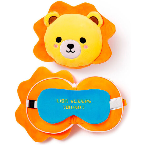 ALMOHADA VIAJE ANTIFAZ LEON ADORAMALS RELAXEAZZZ image 0