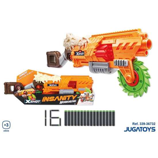 PISTOLA X-SHOT INSANITY HORRORFIRE DOOMSDAY CON 16 DARDOS 70 CM. image 1