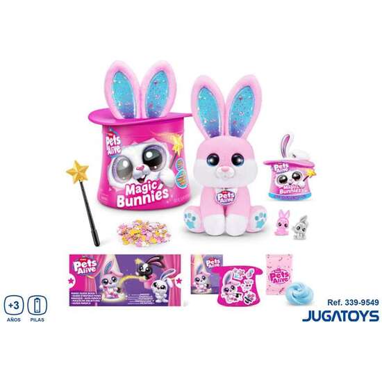 PELUCHE MAGIC BUNNY INTERACTIVO CON VARITA MÁGICA Y ACCESORIOS 35 CM - MODELOS SURTIDOS image 1
