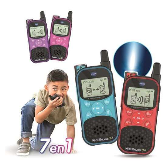 WALKIE TALKIE KIDITALKIE EXPLORER CON LINTERNA Y PANTALLA CON LUZ ¡INCLUYE 4 JUEGOS! image 1
