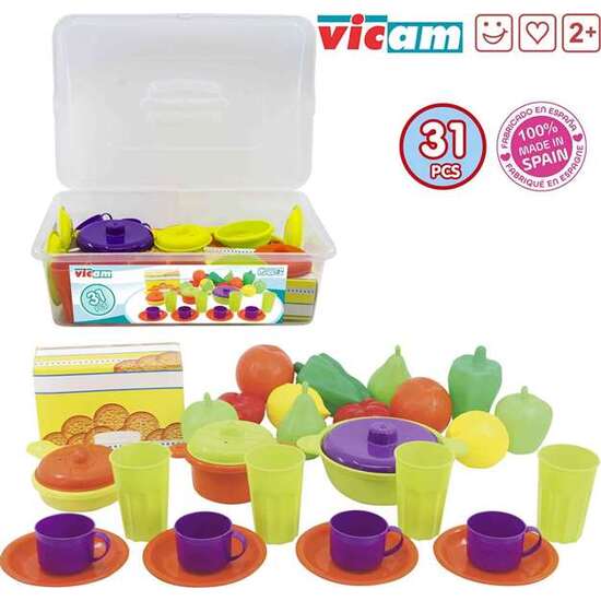 MALETIN 31 PIEZAS CON MENAJE, FRUTAS Y VERDURAS image 0