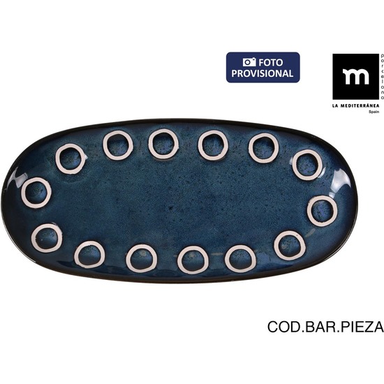 BANDEJA OVAL Ø25X12CM AZUL ALMUDENA MD image 0