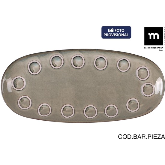 BANDEJA OVAL  Ø33X14,8CM GRIS ALMUDENA MD image 0