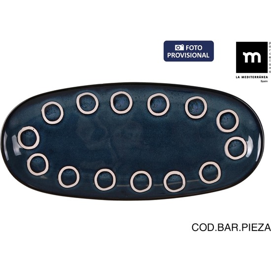 BANDEJA OVAL Ø29X13.5CM AZUL ALMUDENA MD image 0