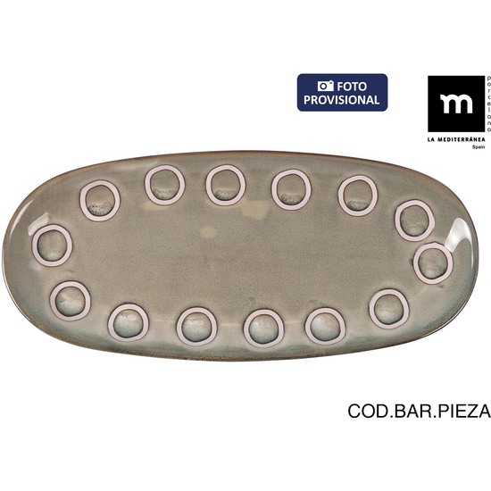 BANDEJA OVAL Ø29X13.5CM GRIS ALMUDENA MD image 0