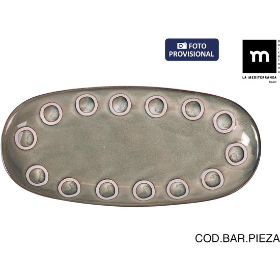 BANDEJA OVAL Ø25X12CM GRIS ALMUDENA MD image 0