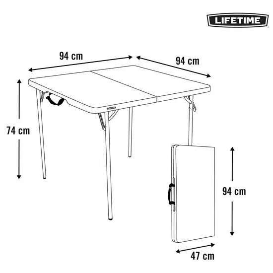 MESA CUADRADA PLEGABLE MALETÍN LIFETIME 94X94X74 CM image 4