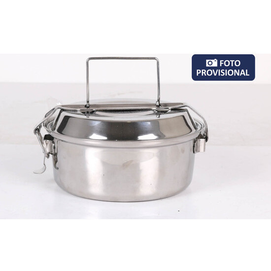 INOX STEEL LUNCH BOX Ш16CM W/PLATE  image 0