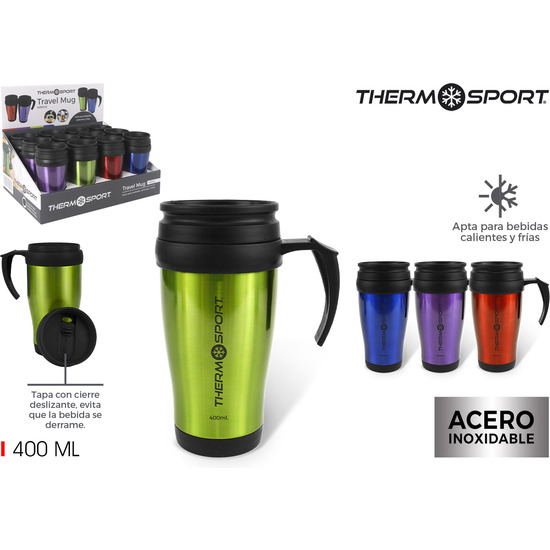 # -48- TRAVEL MUG 400ML ACER.INOX METALIZ. THERMO image 0