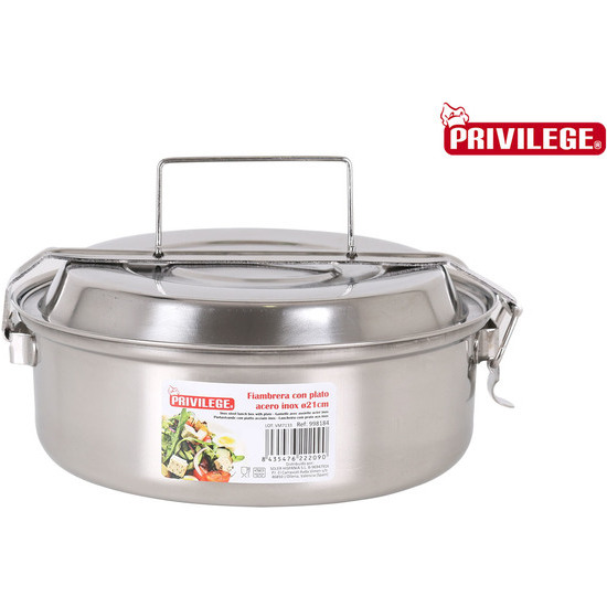 FIAMBRERA C/PLATO 21CM ACERO INOX PRIVILEGE image 0