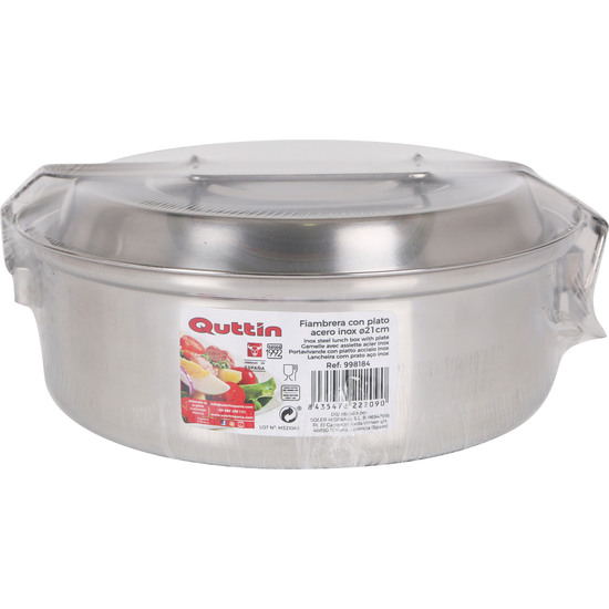 FIAMBRERA C/PLATO 21CM ACERO INOX PRIVILEGE image 1