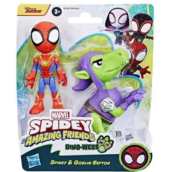 FIGURA SPIDEY DINO WEBS SPIDEY Y GOBLIN RAPTOR 6,4X1.78X1,52 CM image 0