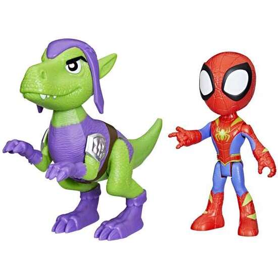 FIGURA SPIDEY DINO WEBS SPIDEY Y GOBLIN RAPTOR 6,4X1.78X1,52 CM image 2