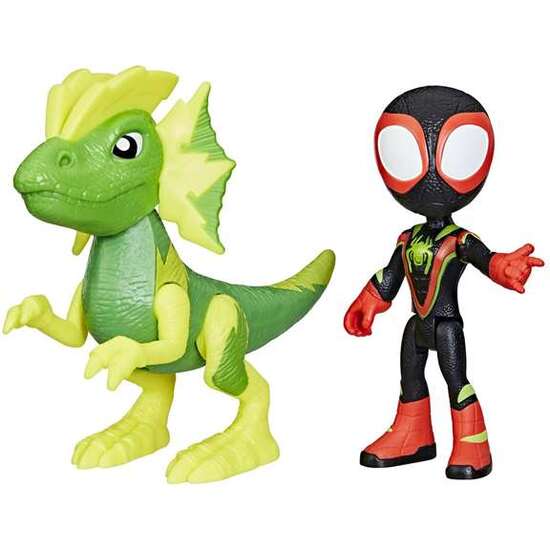 FIGUARA SPIDEY DINO WEBS MILES MORALES Y MARVEL ELECTROSAURUS 6.4X1.78X1.52 CM image 1