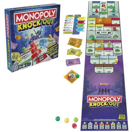 JUEGO MONOPOLY KNOCKOUT. DESLIZA LOS PEONES PARA DERROTAR A TUS RIVALES Y GANAR DINERO. image 2