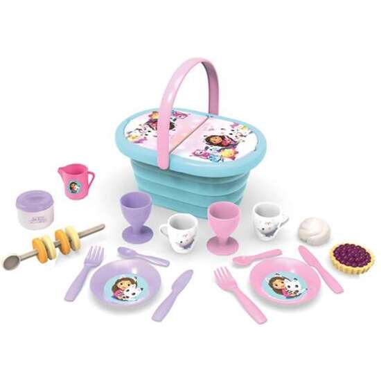 CESTA DE PICNIC LA CASA DE MUÑECAS DE GABBY. INCLUYE 23 ACCESORIOS. image 1