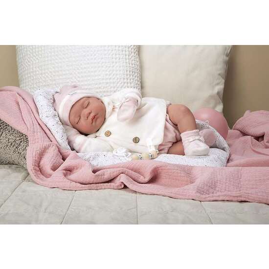 MUÑECA REBORN ARIAS 45 CM MACARENA  C/SACO DE DORMIR (OJOS CERRADOS) image 0