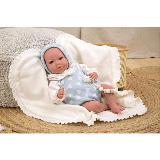 MUÑECA REBORN ARIAS 40 CM IAN AZUL C/MANTA image 0