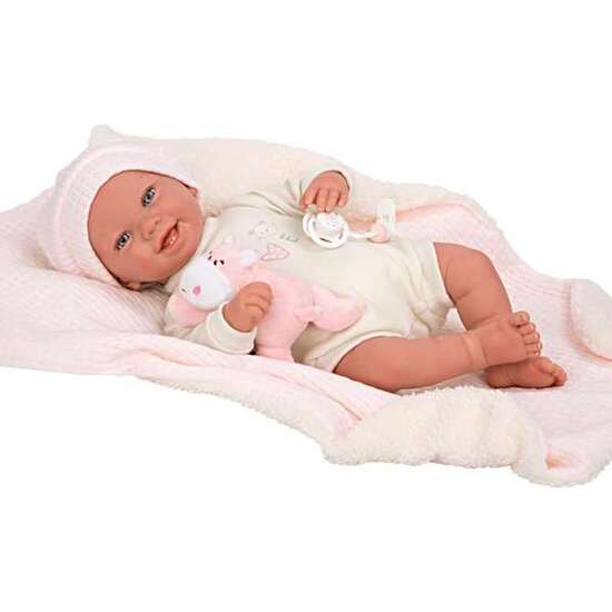 MUÑECA REBORN ARIAS 45 CM VIVIANE C/MANTA Y PELUCHE image 1
