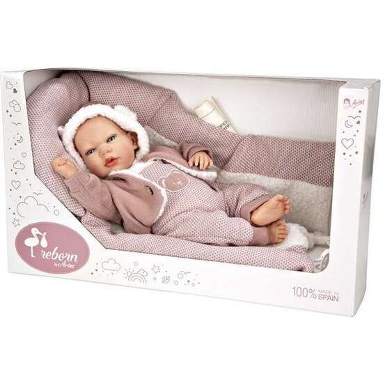MUÑECA REBORN ARIAS 40 CM GADEA ROSA C/MANTA image 0