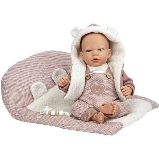 MUÑECA REBORN ARIAS 40 CM GADEA ROSA C/MANTA image 1