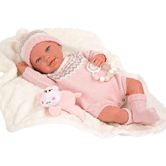 MUÑECA REBORN ARIAS 45 CM ANAIS C/MANTA Y PELUCHE image 1